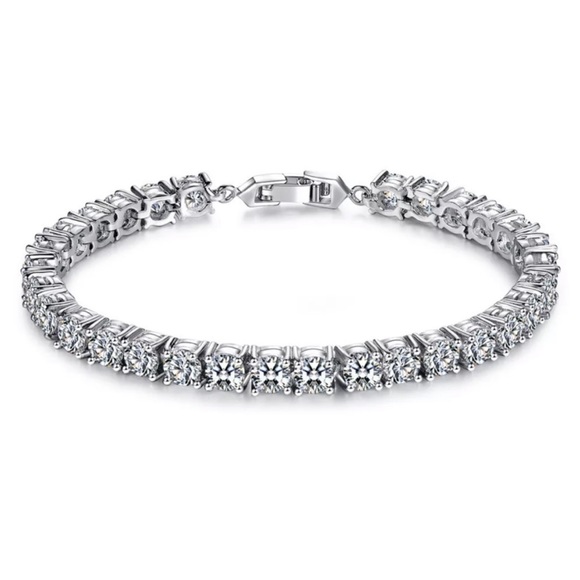 NEW TENNIS BRACELET DIAMOND 925 STERLING SILVER, NICE BRACELET, CUTE BRACELET - Picture 6 of 6